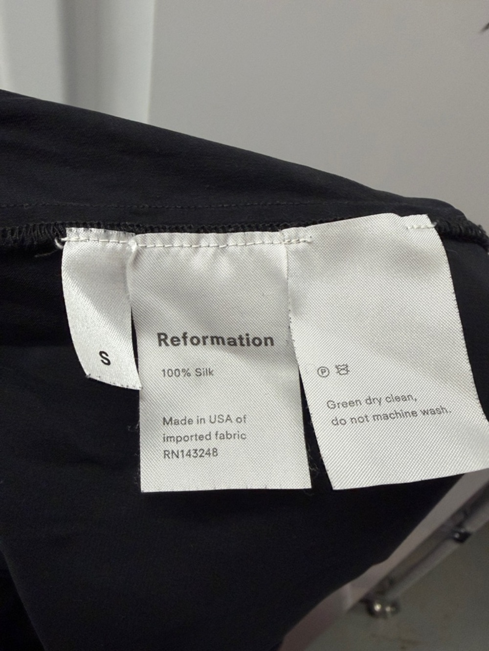 Reformation Black Elastic-Waist silk wide leg Pants S - Picture 3 of 3